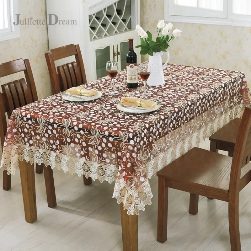European Round Table Cloth Quality Yarn Fabric Dining Tablecloth Table Mats Lace Tablecloth table cloth