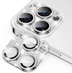 Premium Diamond Camera Lens Protector with Metal Protection and Glasses Shield - 16Pro or 16ProMax (Silver)
