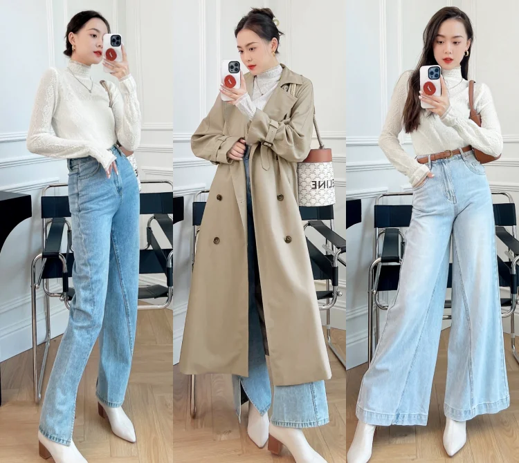 Women's Fine Wool Silk Sweater, Lace Half-High Collar, Lotus Leaf Sleeve Pullover, Bottoming Shirt, Knitting Tops Spring, Autumn