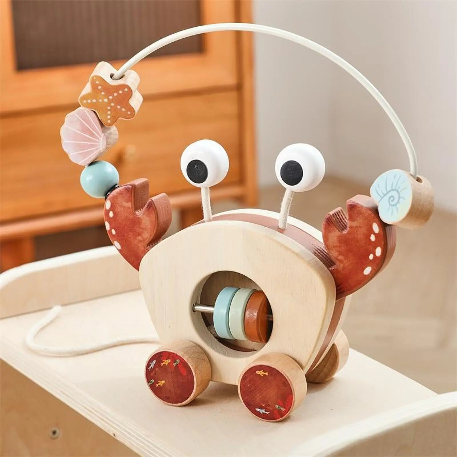 Baby Pull Along Toy Easy to Push and Pull for 1 2 3 4 Years Old Children