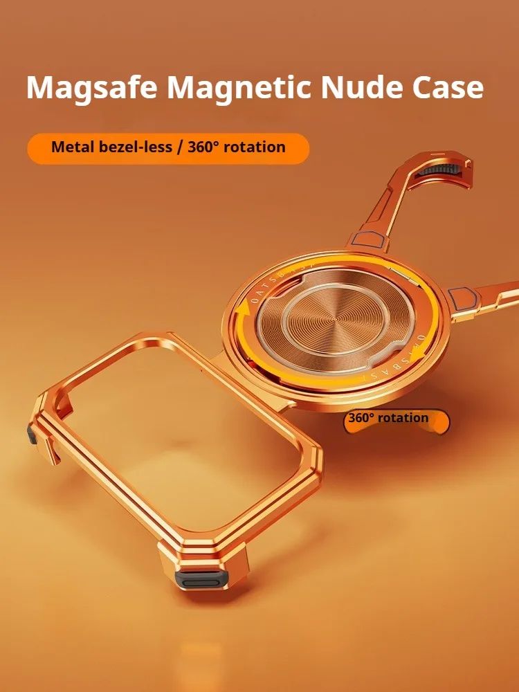 Eary Magic Claw Metal Phone Case for iPhone 17 Pro Max Magnetic with Kickstand 360°Rotatable Shells Shockproof Protective Cover