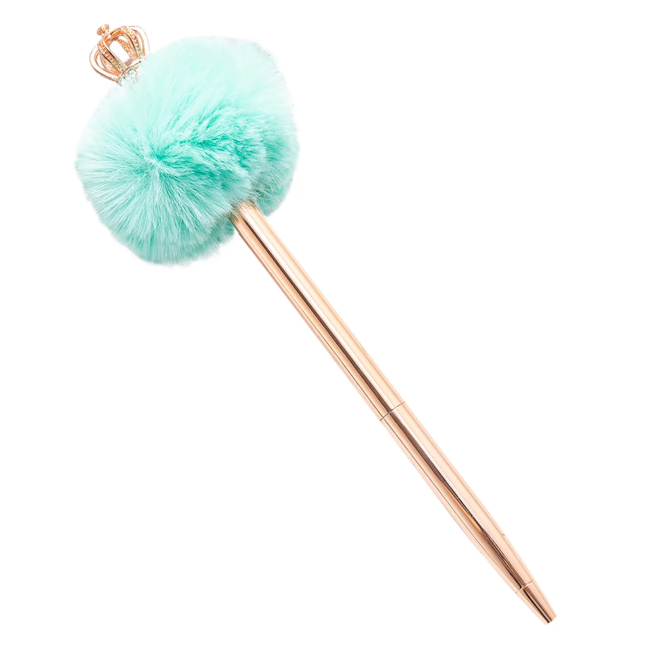 Ballpoint Pen Crystal Shiny Metal Crown Hair Ball School Stationery
