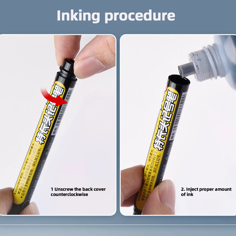 Permanent Markers 45mm Deep Hole Long Nib Head Markers Deep Drill Hole Long Nib Scriber Multifunction Mechanical Carpentry Colorful Marker Pen