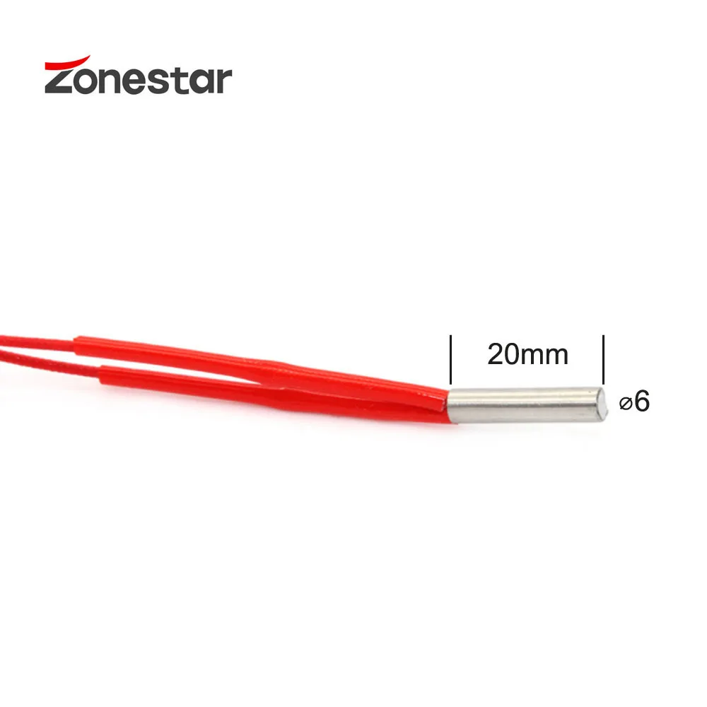 2 개/몫 카트리지 히터 세라믹 튜브 Piepe Φ6x20mm Reprap ZONESTAR FFF FDM 3D 프린터 핫 엔드 DIY 키트 12V40W 24V50W