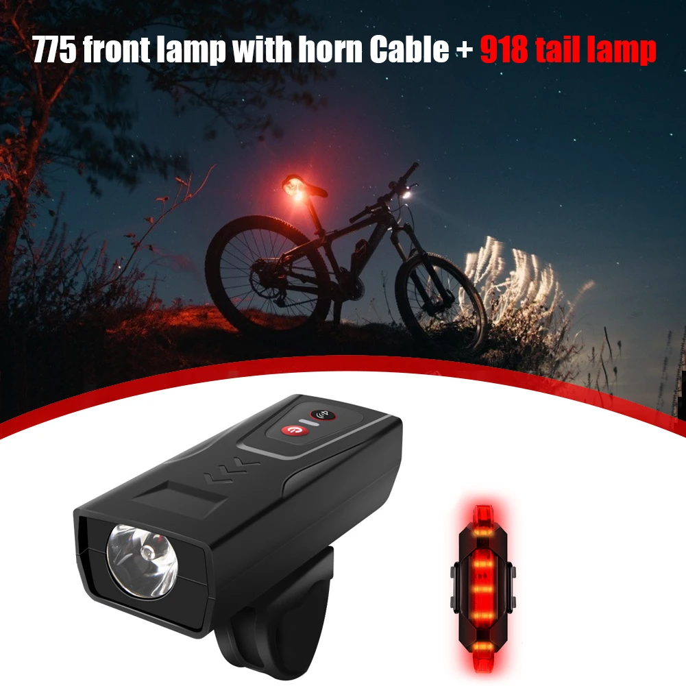 120dB Horn Battery Powered XPE LED Bicycle Bike Front Head Light Headlight Lamp