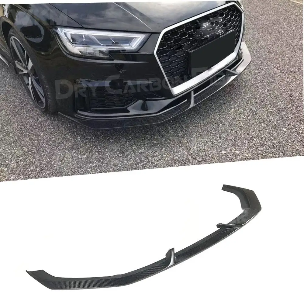 Carbon Fiber Front Bumper Extension Spoiler Shovel For Audi Rs3 Base