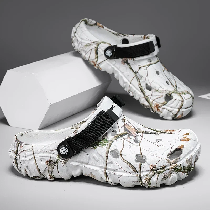 Summer Sandals Summer Outdoor Beach Sandals Men Clogs Shoe Women Slippers Camouflage Platform Aqua Shoes Soft EVA Indoor Home Slides Flip Flops