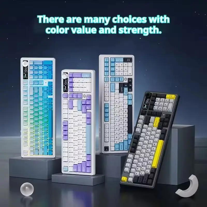 Hot Aula F108 Pro Gaming Mechanical Keyboard Tri Mode Custom Multi-Knob Screen Rgb Esports Wireless Keyboard With Smart Display view 4