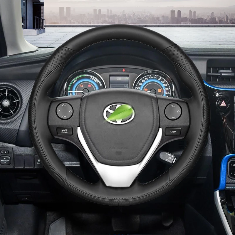 

DIY Leather Hand Sewn SteeringWheel Cover for Toyota Corolla Levin RAV4 Rongfang