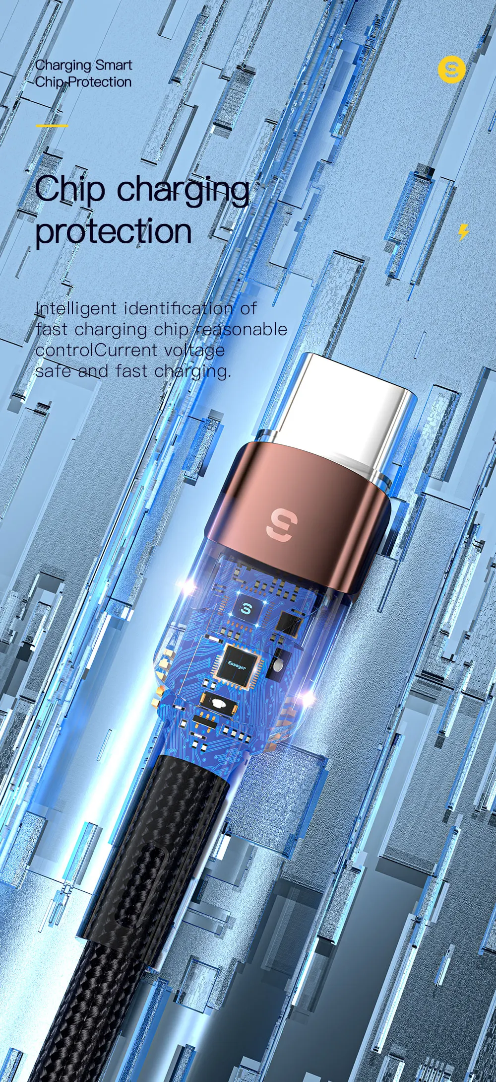 Essager 6A Type C شحن سريع لهاتف هاواوي P40 Pro P30 66W سلك شاحن بيانات لهاتف S21 Ultra S20 Poco