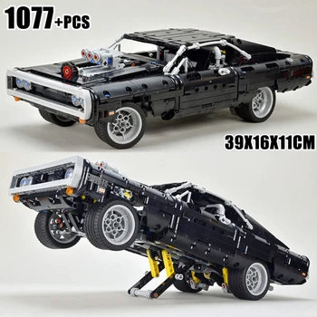 2024 New Technical Assemble Fast and Furious Dodge Building Blocks Charger Racing Car Model MOC Bricks Set Toys For Kids Gifts 1