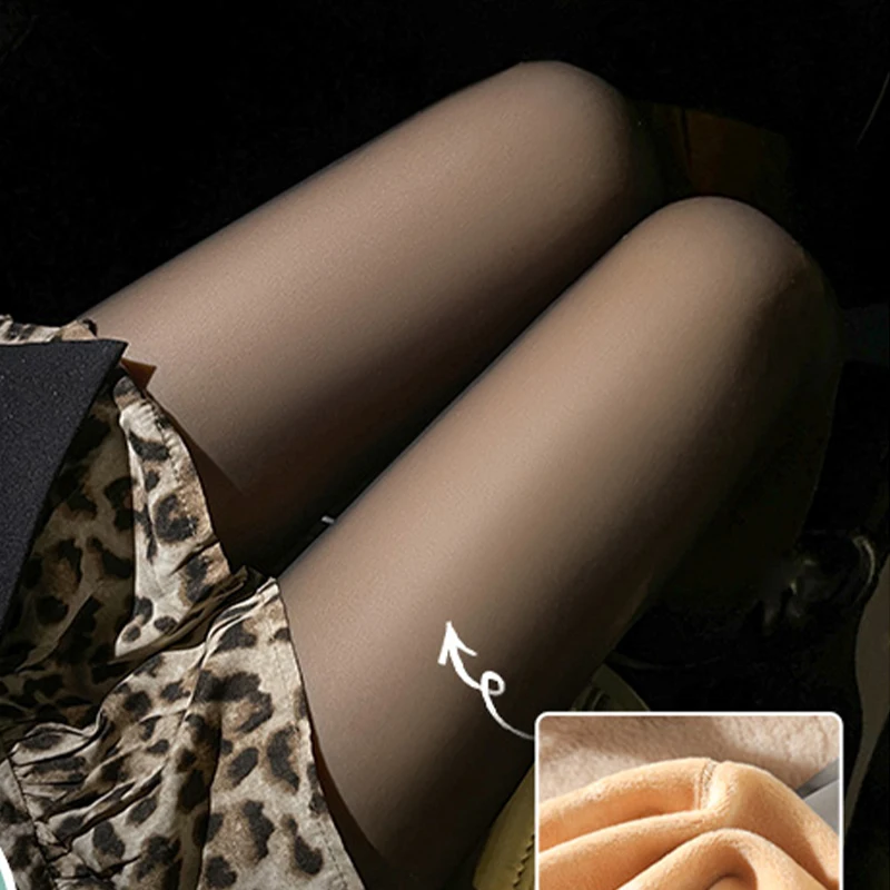 Fleece Thermal Leggings Sexy Translucent Legging Seamless Women High Waist Pantyhose Winter Warm Elasticity Stockings - Image 5