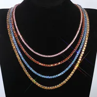 Collier tennis hip-hop Ice 5 mm de large, coloré et scintillant, en zircon CZ, collier tennis tendance, adapté aux hommes et aux femmes 3