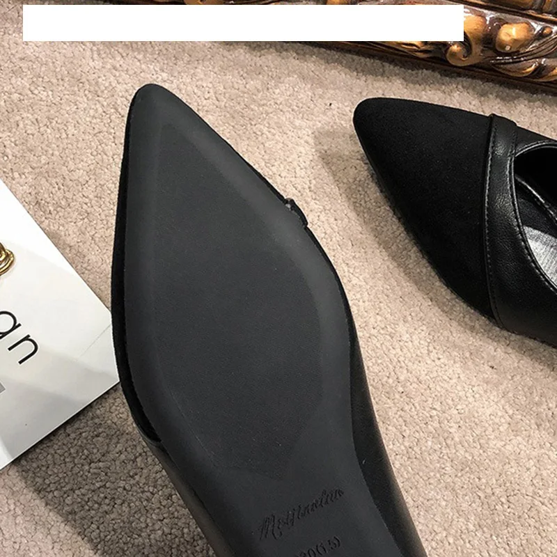 여성용 로우 힐, 우아한 데일리 슈즈, 다용도 통근 스타일, 포인티드 토 플랫, 편안한 슬립 온 플랫 슈즈, 1cm