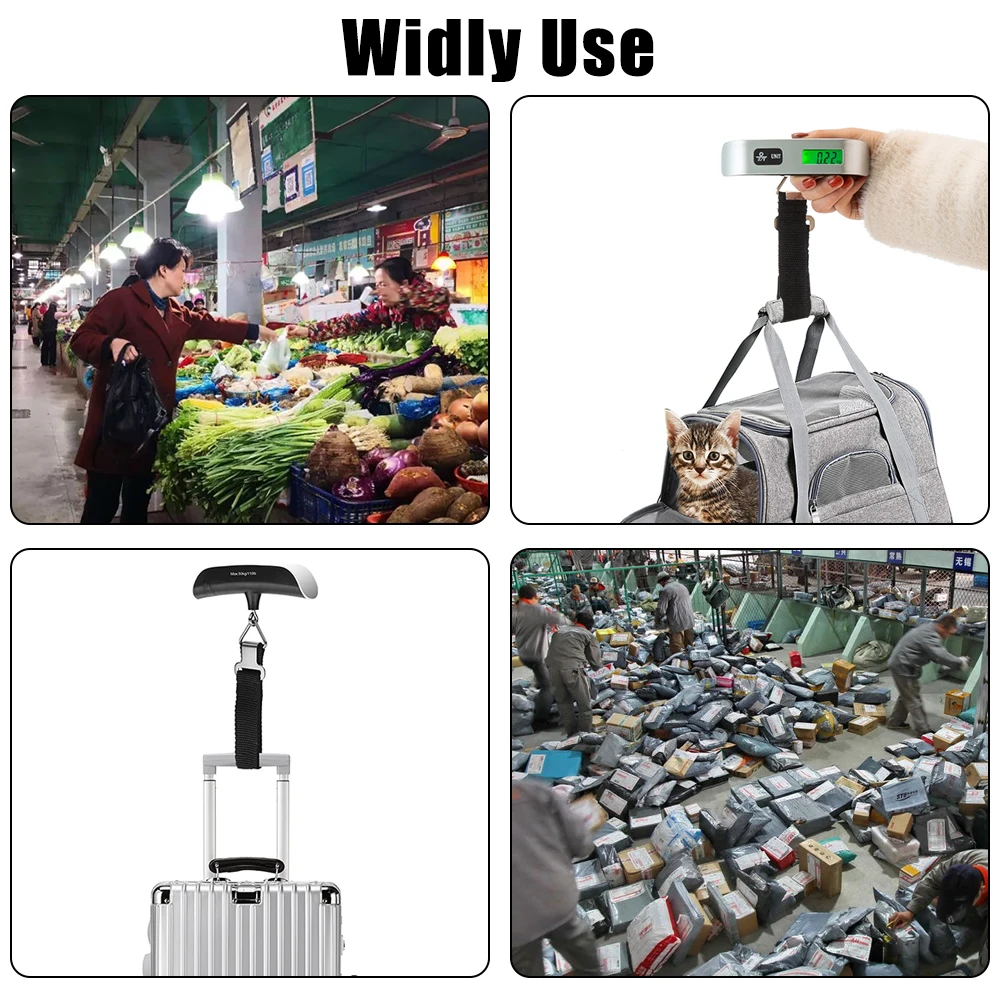 Travel Luggage Weight Scale 50kg/110lb Mini Digital LCD Display Portable Electronic Digital Scale Weight Balance Tool