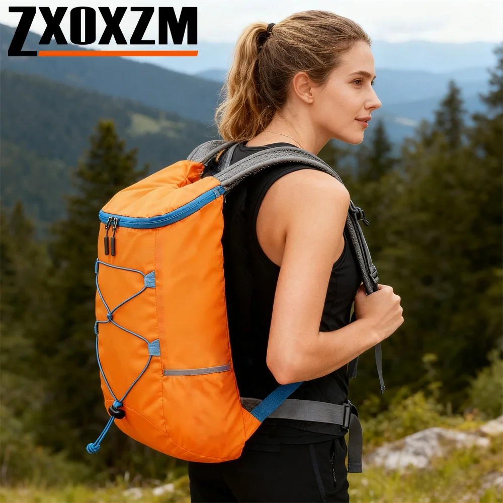 Sac à dos de randonnée pliable léger, sac à dos pliable résistant à l'eau, sac de voyage respirant, sac de Camping en plein air, 15L