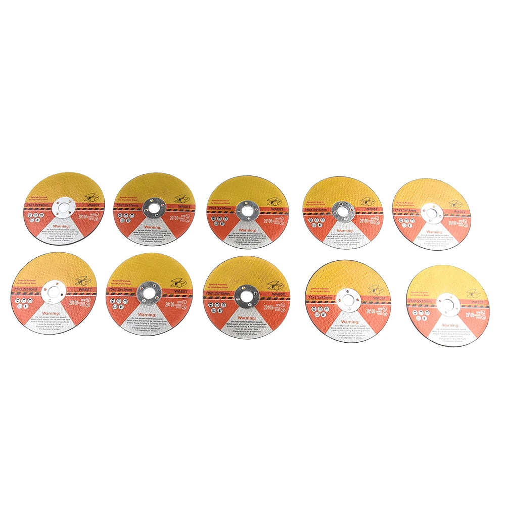 10pcs 75mm Circular Resin Grinding Wheel Fiber Reinforced Resin Saw Blade Cutting Disc For Wood Metal Cutting Angle Grinder