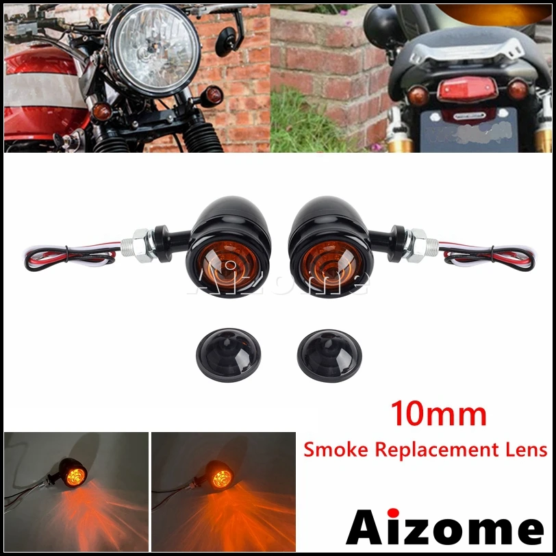 

Motorcycle Retro Turn Signals Bullet Turn Indicator Amber Light For Harley Honda Yamaha Suzuki Custom Flash Lights Blinker 10MM