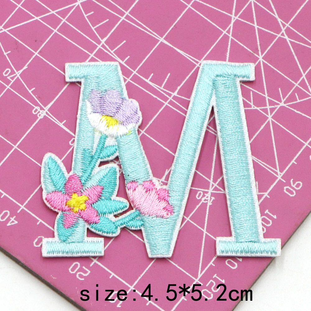 1 Stück 1,77 Zoll Buchstaben-Blumen-Applikationen, Bunte Buchstaben-Patches zum Aufnähen, Reparatur-Patches für Kleidung, Taschen, DIY-Basteln – Detail 17