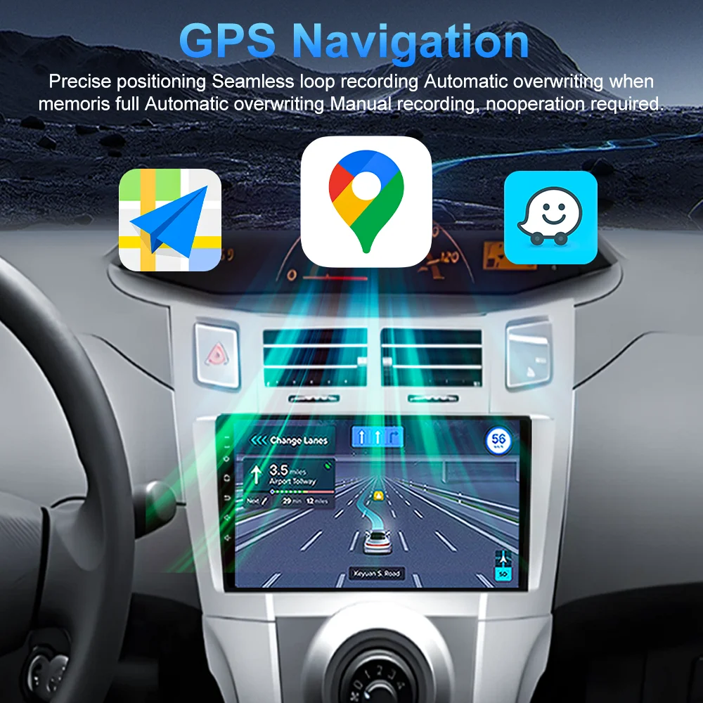 Android 16 para Toyota Yaris Vizi 2005 2006 2007 -2012 reproductor Multimedia Carplay de DVD para coche Radio estéreo navegación GPS para coche WIFI 5