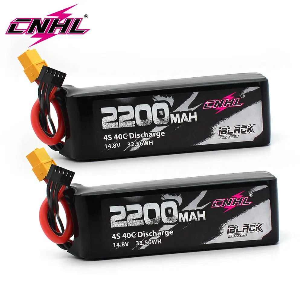 

2pcs CNHL 4S 14.8V 2200mAh Lipo Battery 30C 40C 70C With XT60 T Dean Plug For RC Airplane Car FPV Helicopter Drone Quadcopter