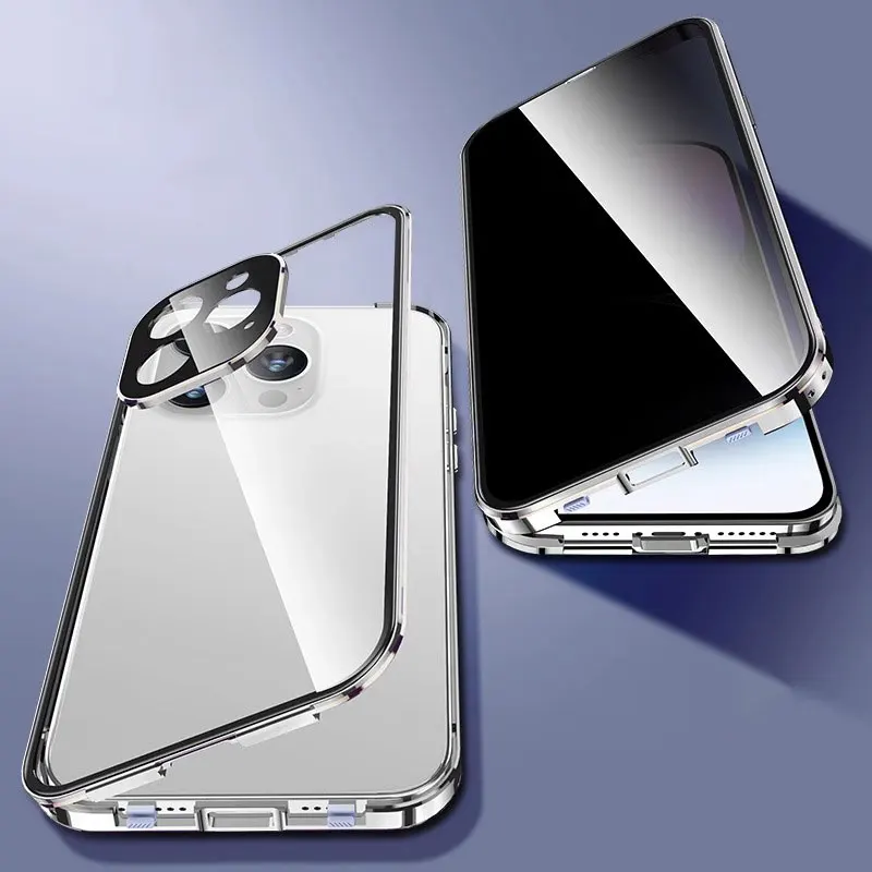 thumbnail image 1 of NEW 360° Protection revent the peep For iPhone 15 Pro max phone Case. Magnetic Adsorption Glass iPhon 12 11 13 Mini cover bag, 1 of 5