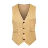 Pure Color Suit Vest Men Waistcoat Single-breasted Slim Business Waistcoat Men V Neck Formal Vest chaleco hombre жилетка мужская 2