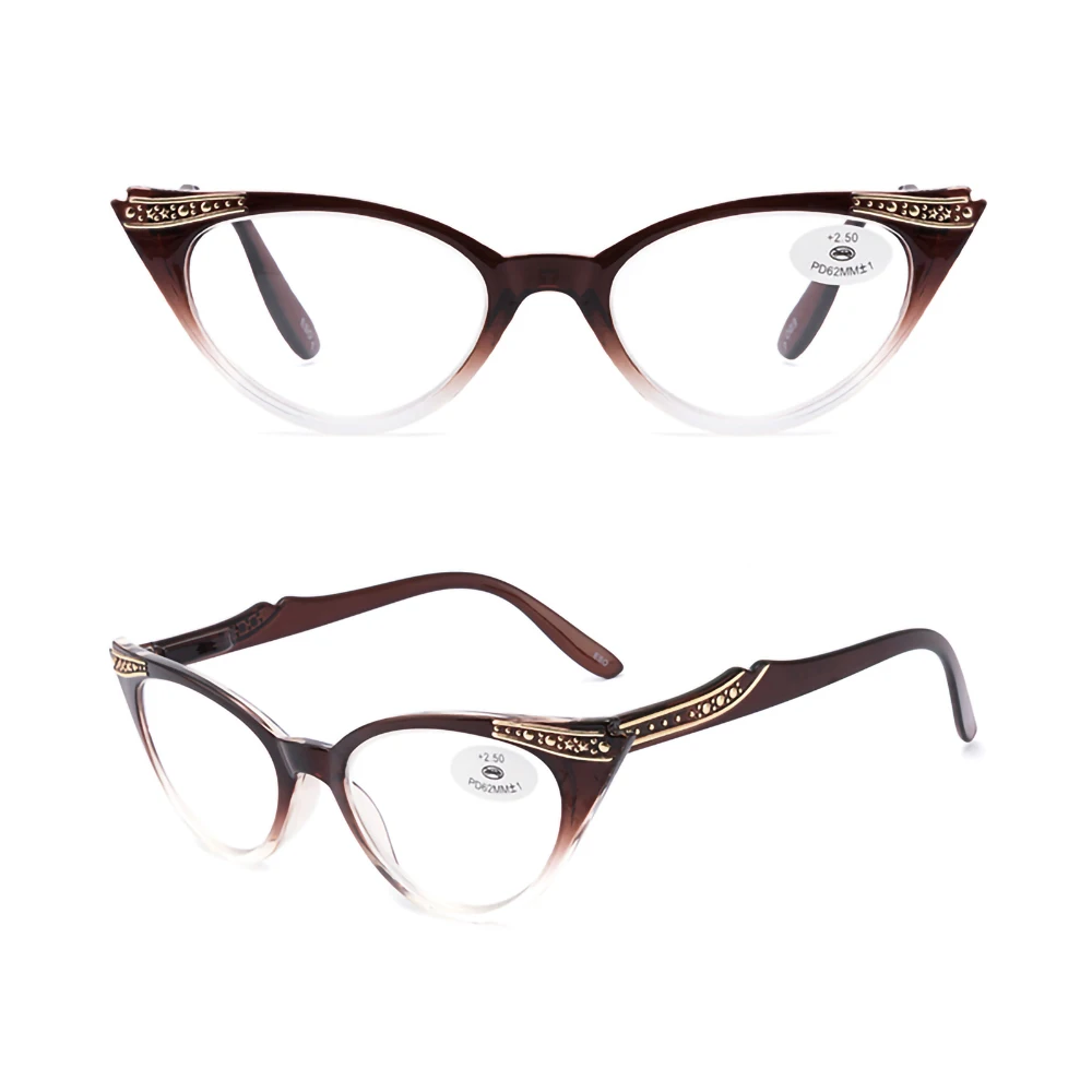女性用老眼鏡,猫の目,エレガント,高品質,ファッショナブル,1.0 1.5 2.0