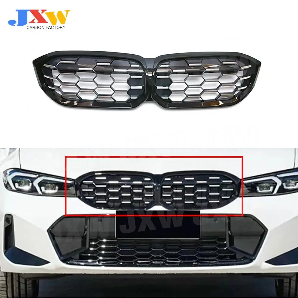 

for BMW 3 Series G20 G28 LCI 340I 2023+ ABS Front Bumper Foglamp Air Vent Trim Mesh Grille Covers Front Grill Frame Car Styling