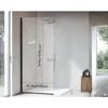 Shower Door Bathroom Semi-Framed Fixed Shower Glass Door Single Shower Screen in Matte Black Clear Tempered Glass Shower Door 2