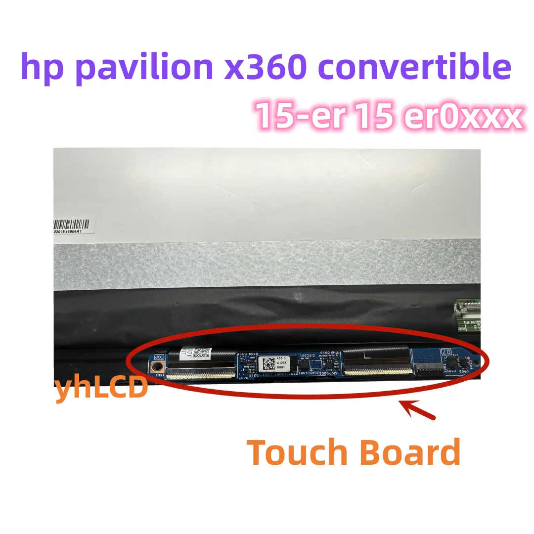 FTDLCD® 15,6 Zoll FHD LED LCD Touchscreen Digitizer IPS Display Assembly für HP Pavilion x360 Convertible 15-ER mit Rahmen