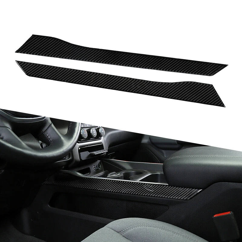 

Center Console Armrest Box Side Panel Trim Cover Strip Black Carbon Fiber Fit for Dodge RAM 1500 2022-2020 2019 2018