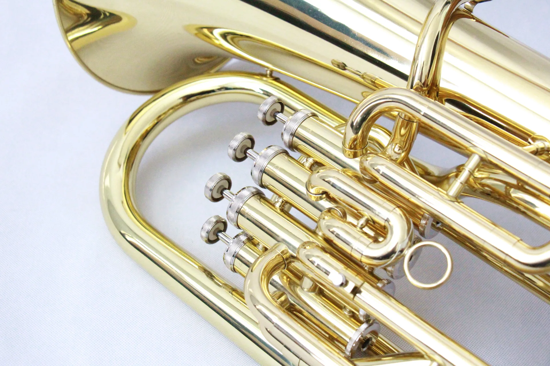 High Quality Euphonium Bb Gold Lacquer 4 Cupronickel Valves Brass Musical Instrument Euphonium