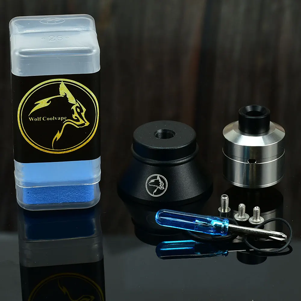 

wolfcoolvape Pocket rda 22mm tank vape mtl Rebuildable Dripping Atomizer 316ss RDA with BF Pin