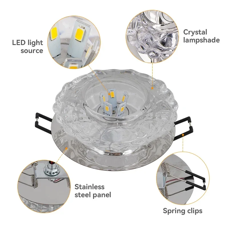 LED Crystal Ceiling Light for Home Decor - Modern Indoor Lighting Fixture