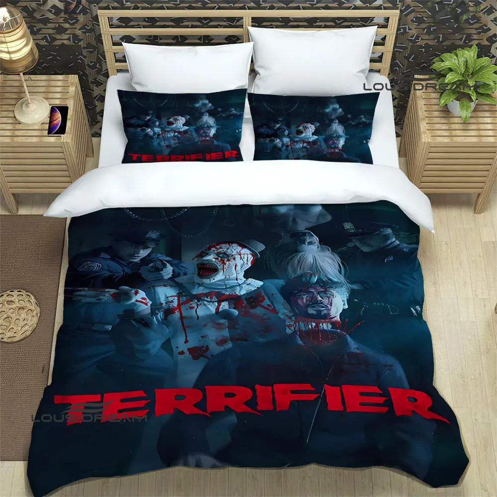 Terrifier horror printed Bedding Sets exquisite bed supplies set duvet cover bed comforter set bedding set luxury birthday gift 2