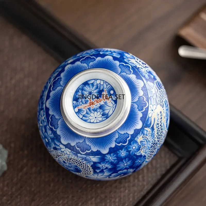 130ml 999 gold silver Chinese tea cup small Arhat dagong tea cup kungfu tea set