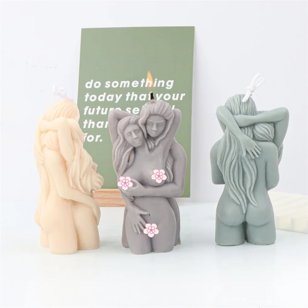 

3D Large Romantic Couple In Hug Silicone Candle Mold Epoxy Resin Aromatherapy Candle Plaster Mould Valentine's Day Gifts Decor
