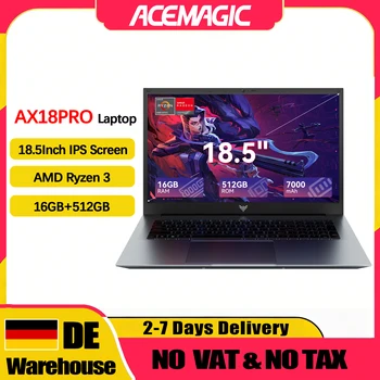 ACEMAGIC AX18PRO 18.5"Laptop Computer Windows 11 PRO 7000 mAh Battery AMD Ryzen 3 4300U Processor 16GB DDR4 RAM 512GB SSD Wifi5