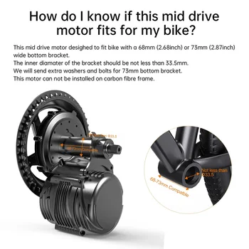 Tongsheng TSDZ8 48V 750W Electric Bike Conversion Kit Torque Sensor Mid Mount Motor Dual Clutch DIY Ebike Brushless Drive Kit 3