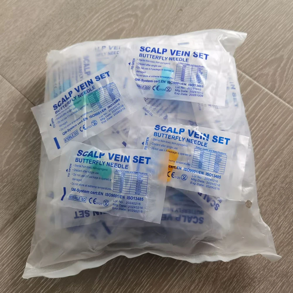 Disposable Infusion Needle 10 Pcs Disposable Butterfly Blood Collection Needle double wing type Blood Collection Needle Pet Care Room Cat Dogs Animal