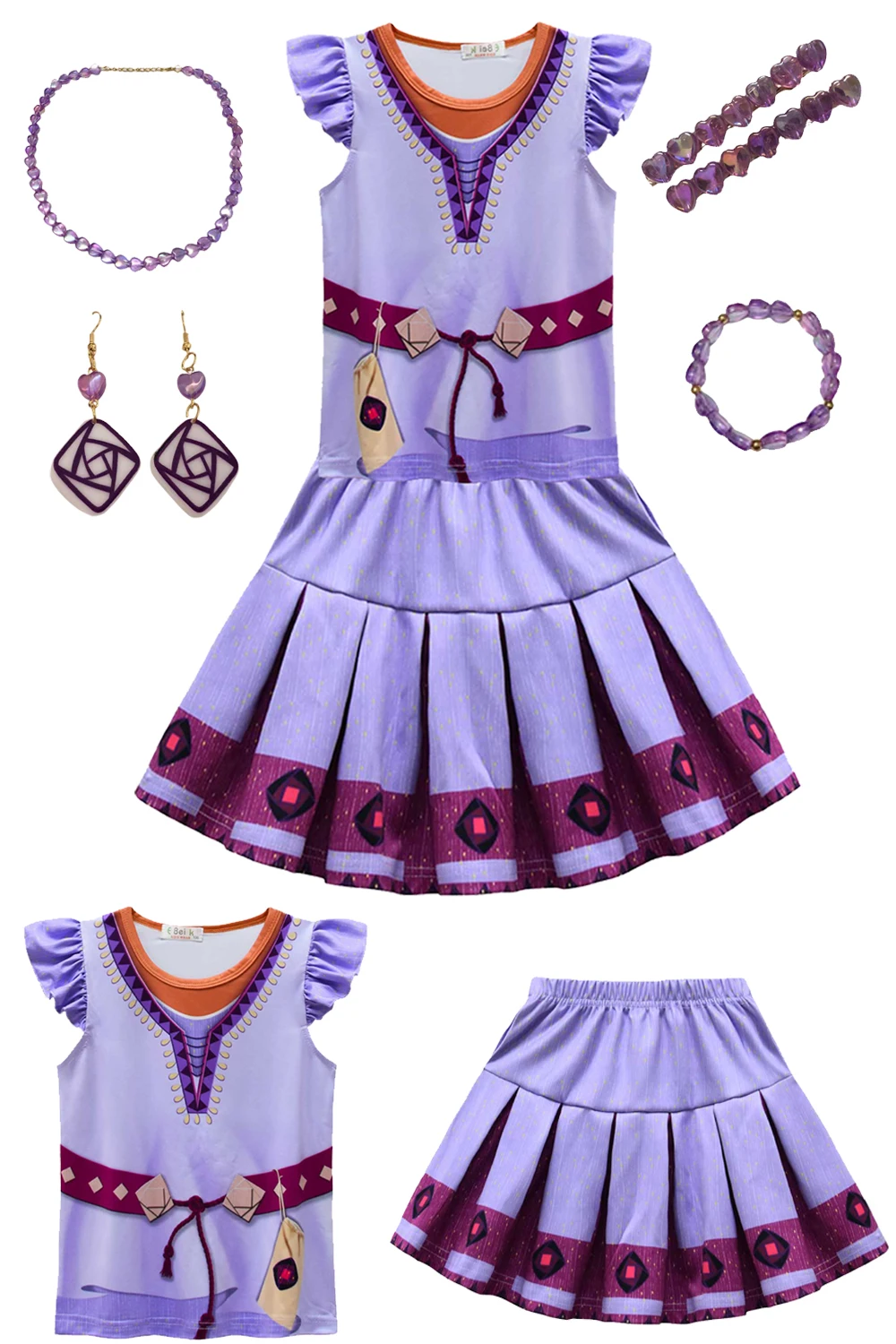 

Детские аксессуары для волос для косплея Аша для девочек, мультяшный костюм принцессы, ожерелье для детей на Хэллоуин, карнавал, фотокостюм