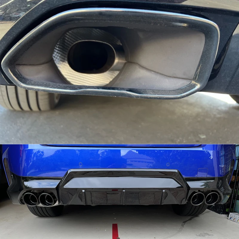 2PCS ID:2.5 OD:4 Akrapovic Exhaust Tip Carbon Fiber Dual Pipe H
