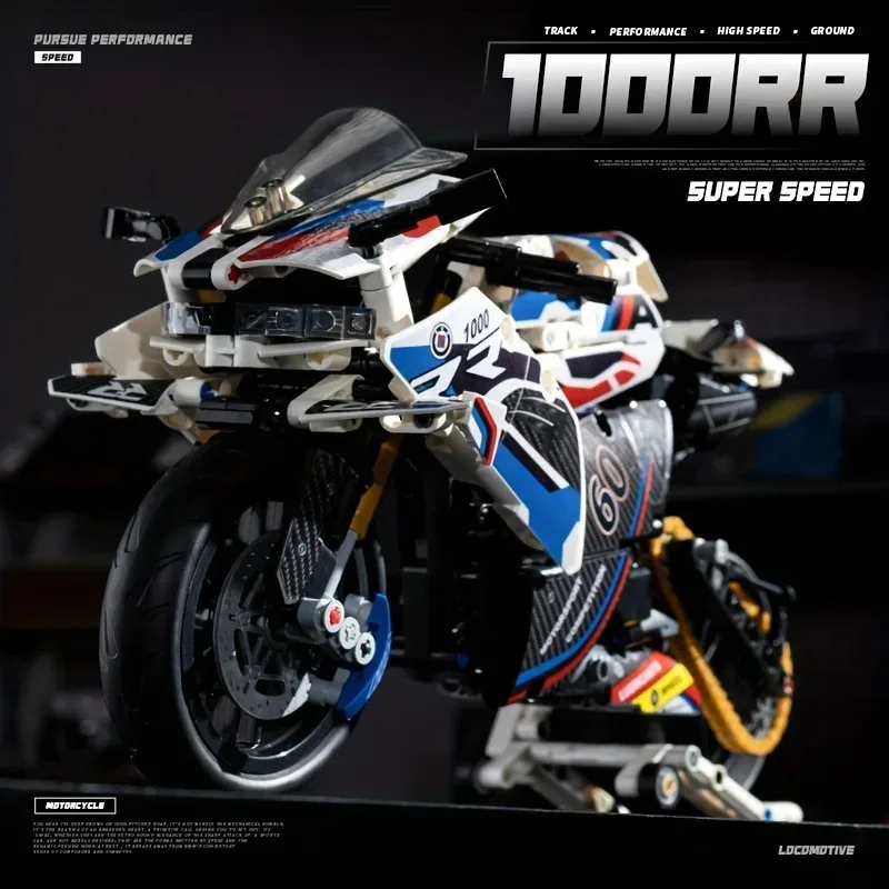 Motorcycle Building Blocks Set Super Motorbike Model Kit Technical Racing Kids Assembled Toys Gifts Boys And Girls 2026