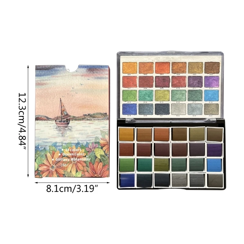 Watercolor Paints Portable Art Kit for Kid Student School Art Projects 24 Color Professional Artist Set
