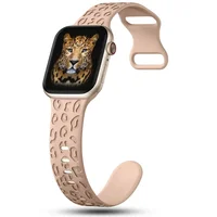 Bracelet gravé pour bracelet de montre Apple 44mm 40mm 45mm 49mm 41mm 42mm bracelet en silicone léopard série iwatch 9 7 6 5 4 se 8 ultra 2 2