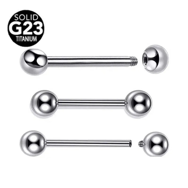 

100pcs/Lot G23 Titanium 16G CZ Gem Tongue Ring Stud Nipple Piercing Jewelry Wholesale