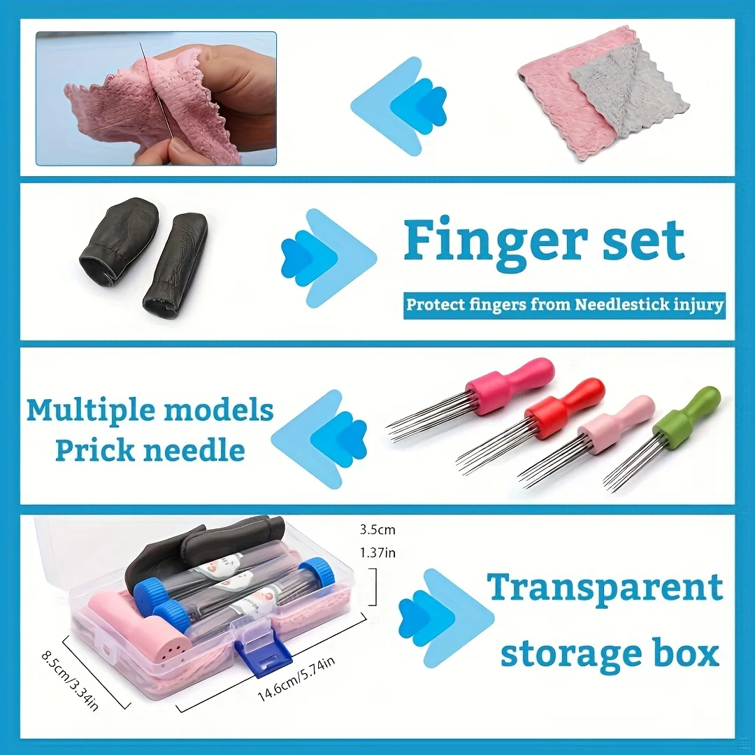 Wool Felting Needles Kit Wood Handle Felting Needles Pack Wool Felt DIY Craft Tool For Handmade Doll Making Tools Set wool felting needles