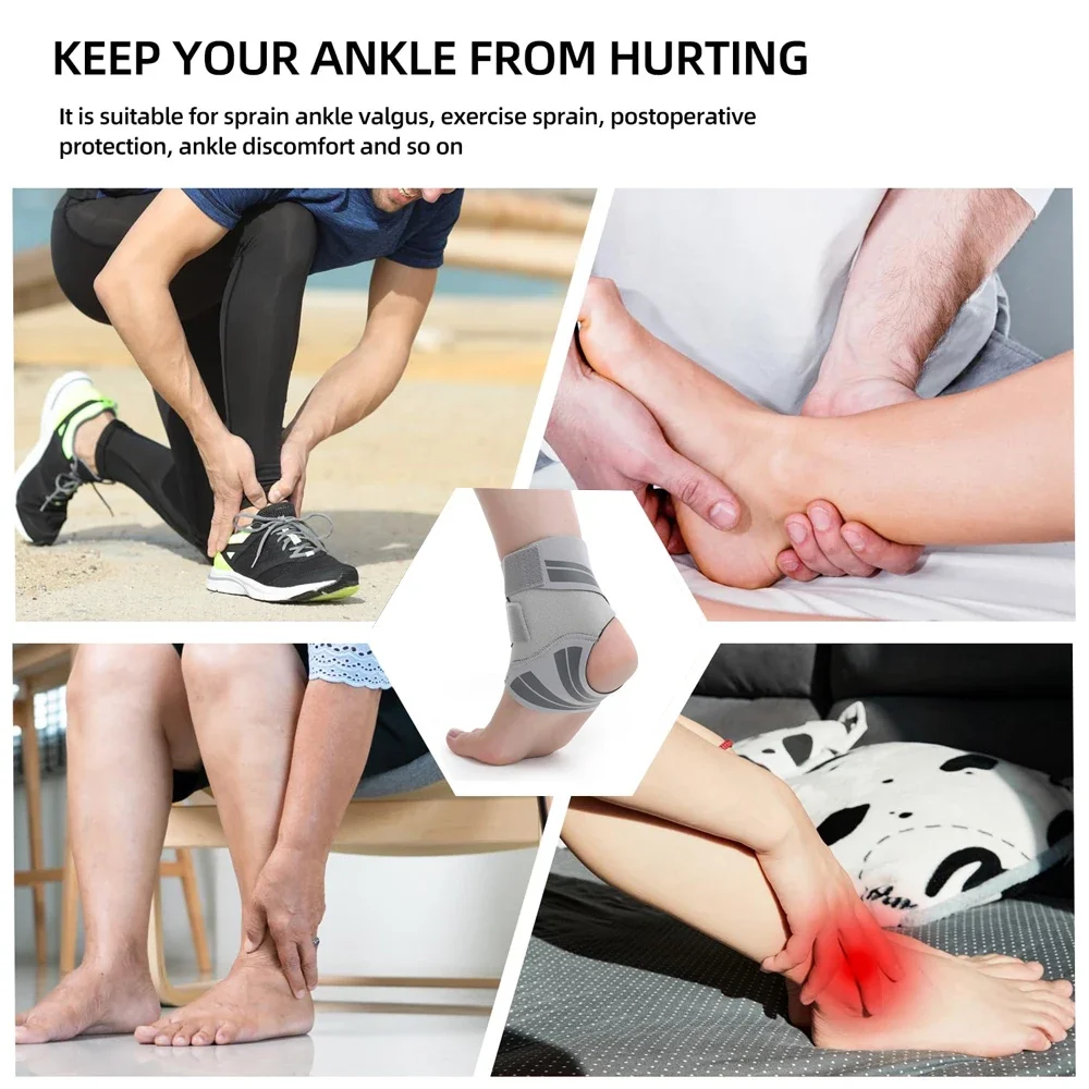 Adjustable Ankle Brace for Adult Premium Breathable&Elastic Ankle Wraps Support Sleeve for Sports Protect Plantar Fasciitis 1PCS