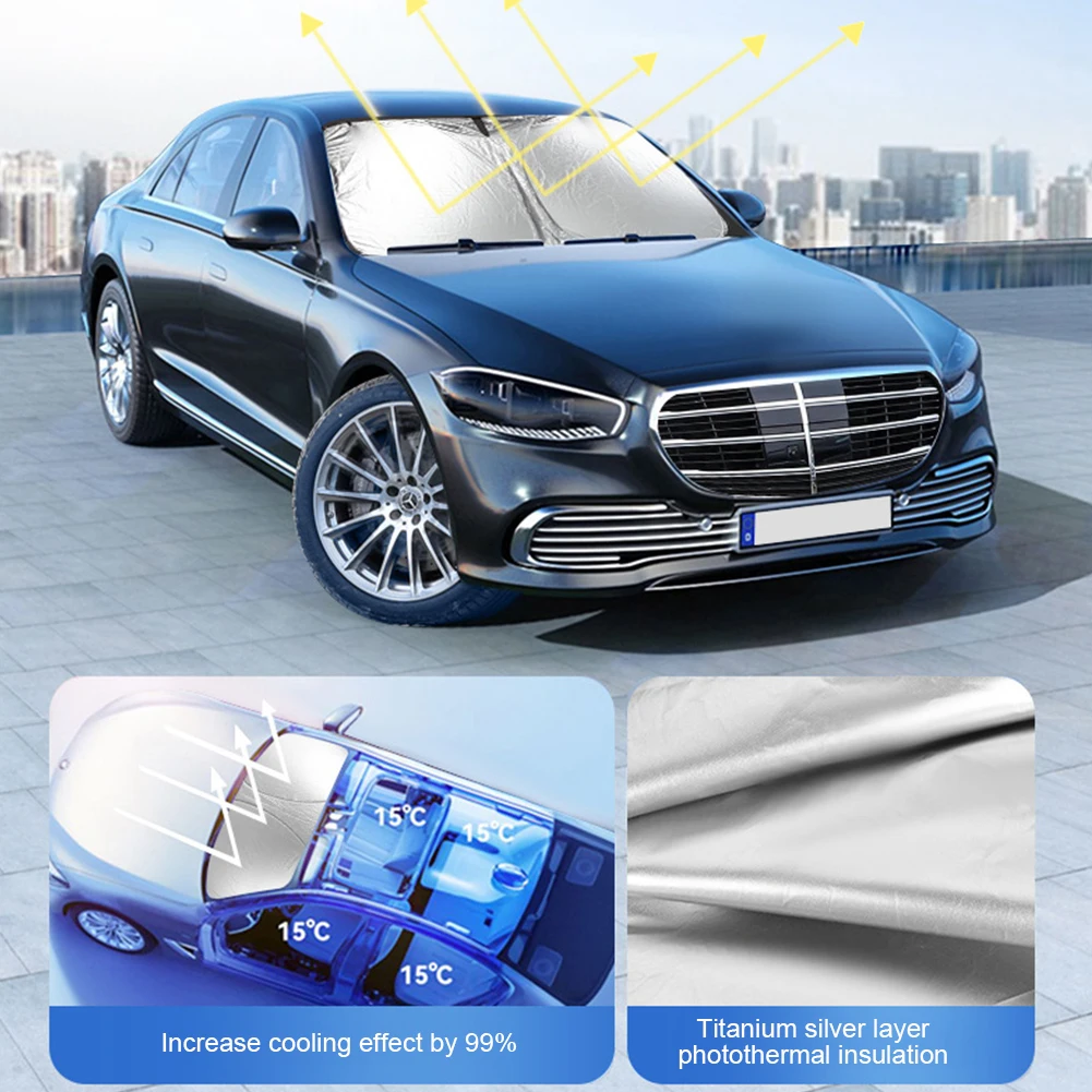 Foldable Windshield Sun Visor Windshield Sun Shade UV Protection Front Window Blocker Anti-infrared For Auto SUV Truck